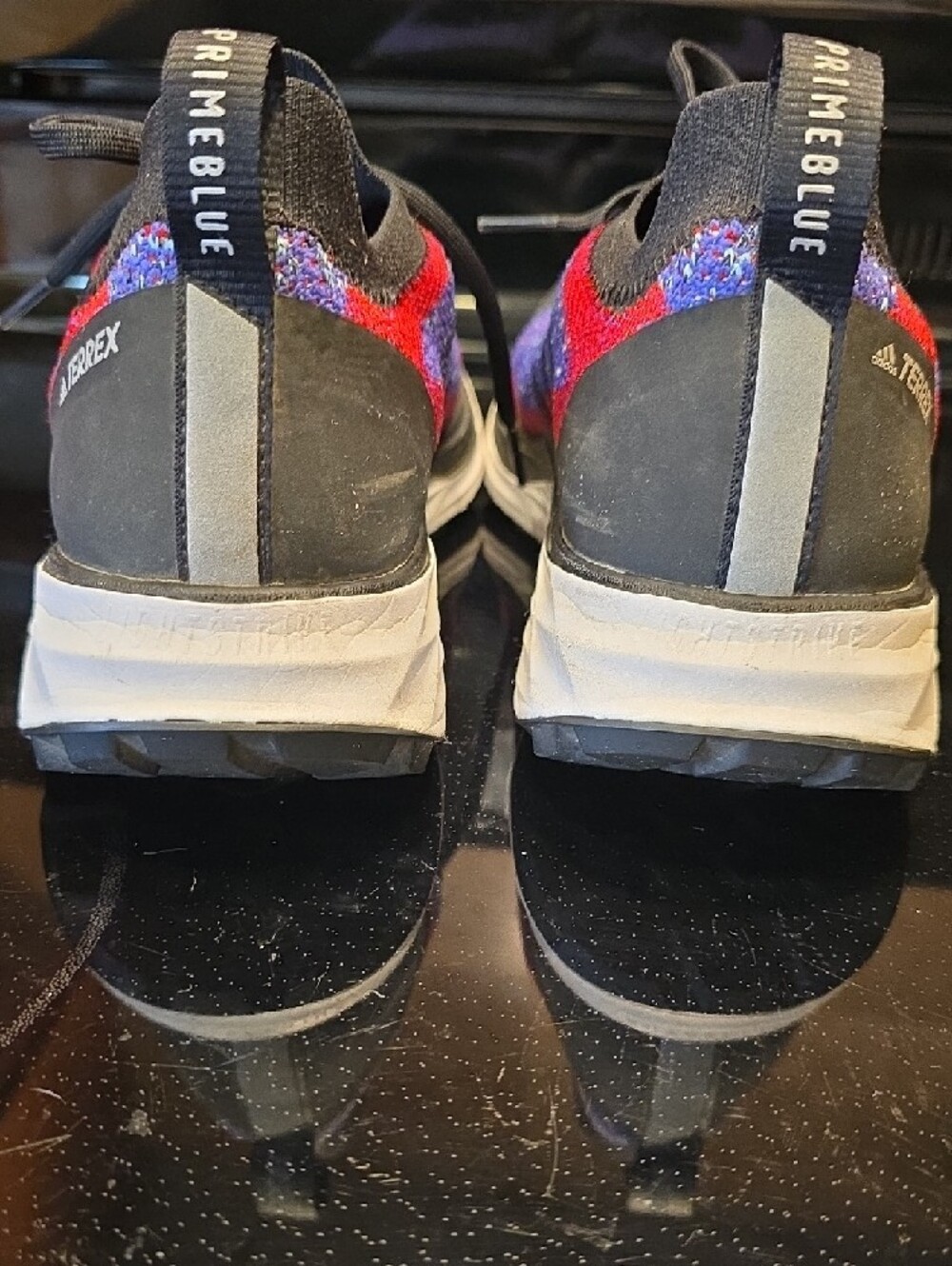 adidas Terrex Primeblue Knit Athletic Shoes in Black, Red, Blue - Picture 7 of 8